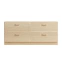 String Relief Chest of Drawers Low, Plinth Base