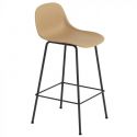 Muuto Fiber Recycled Bar / Counter Stool - Tube Base with Back