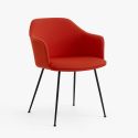 &Tradition Rely Chair HW36 - Upholstered with Seat Cushion, Arms and Tube Base