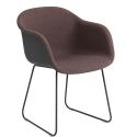 Muuto Fiber Armchair - Front Upholstered with Sled Base 