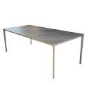 Sovet Slim Dining Table - 180x90cm - Clay Base / Stone Grey Ceramic Top