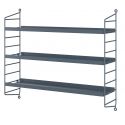 String Pocket Metal Shelving - 'Sergelgrå' Grey