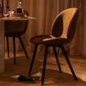 Gubi Beetle Dining Chair - Full Upholstery - Wooden Leg Base