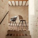 Gubi Beetle Dining Chair - Full Upholstery - Wooden Leg Base