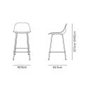 Muuto Fiber Recycled Bar / Counter Stool - Tube Base with Back