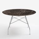 Kartell Glossy Table - Round Stoneware Marble