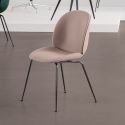 Gubi Beetle Dining Chair - Full Upholstery - Metal Leg Base