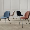 Gubi Beetle Dining Chair - Full Upholstery - Metal Leg Base