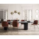 Gubi Beetle Dining Chair - Full Upholstery - Metal Leg Base