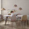 Gubi Beetle Dining Chair - Full Upholstery - Metal Leg Base