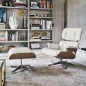 Vitra Eames Lounge Chair & Ottoman - White Pigmented Walnut