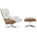 Vitra Eames Lounge Chair & Ottoman - White Pigmented Walnut