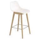 Muuto Fiber Recycled Bar / Counter Stool - Wood Base with Back