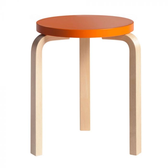 Artek Stool 60 - Orange Lacquer