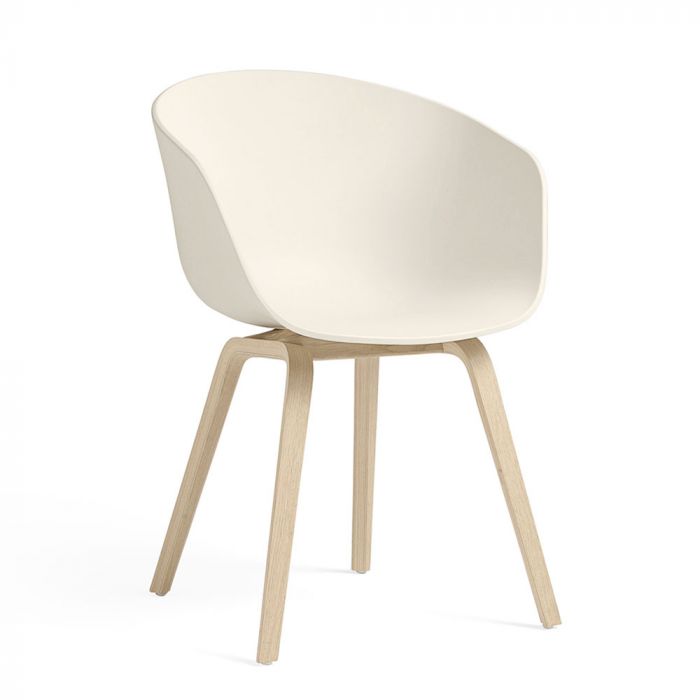 HAY AAC 22 Cream White Seat with Soaped Oak Legs