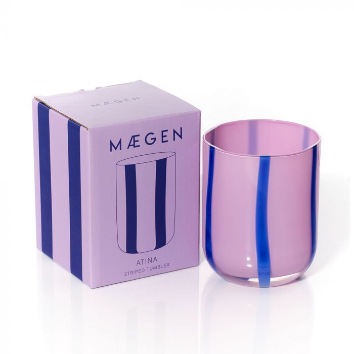 MAEGEN Atina Glass Tumbler - Navy & Lilac