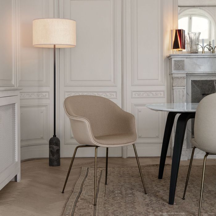 Gubi Bat Dining Chair -  Front Upholstered Metal Base