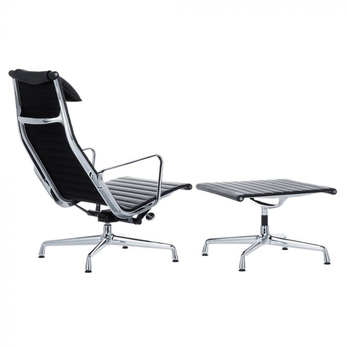 Vitra EA124/EA125 Aluminium Group Lounge Chair & Ottoman 