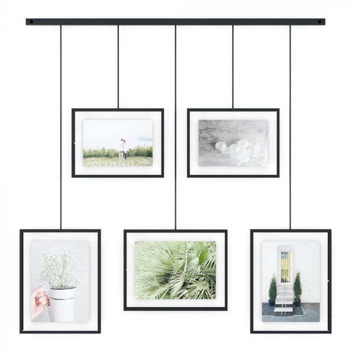 Umbra Exhibit Wall Picture Frames, Set of 5 - Black 