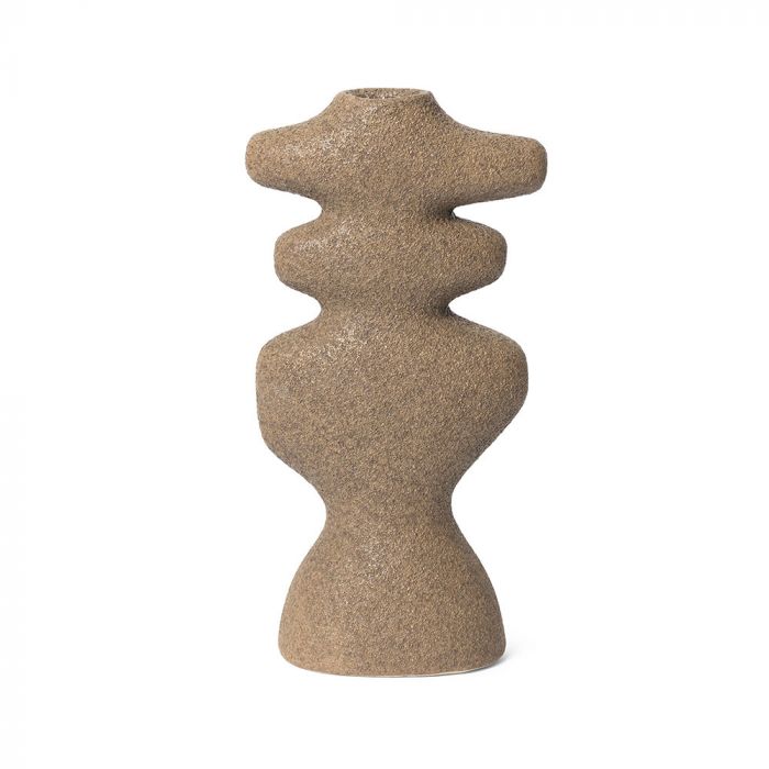 Ferm Living Yara Candle Holder - Large Dark Sand