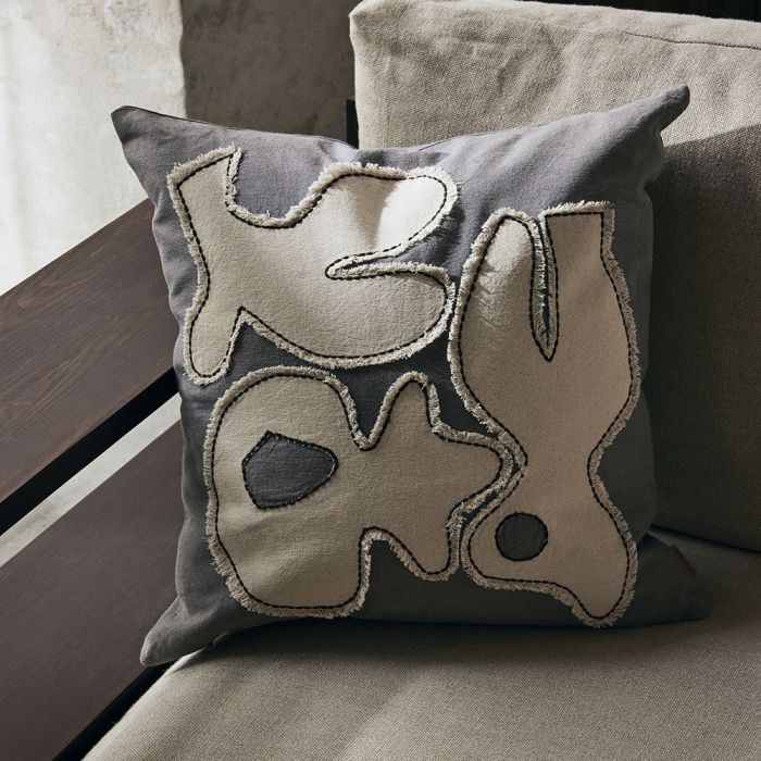 Ferm Living Figure Cushion - Grey Blue/Off White