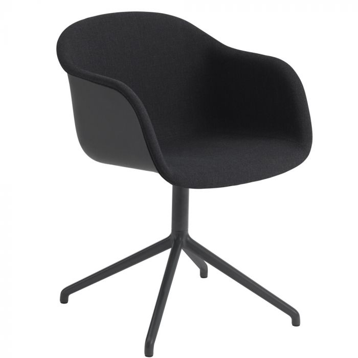 Muuto Fiber Armchair - Front Upholstered with Swivel Base 