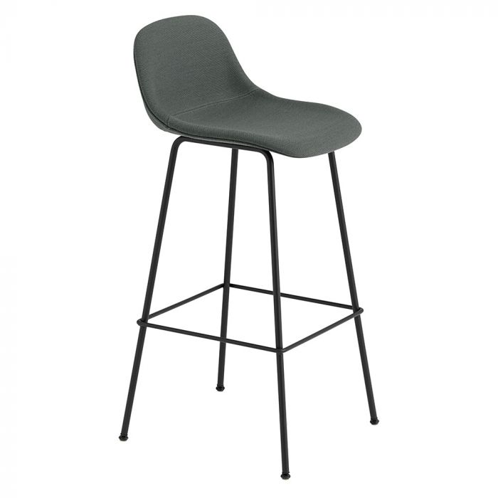 Muuto Fiber Counter Stool - Upholstered with Back & Tube Base