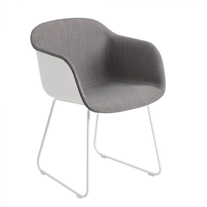 Muuto Fiber Armchair - Front Upholstered with Sled Base 