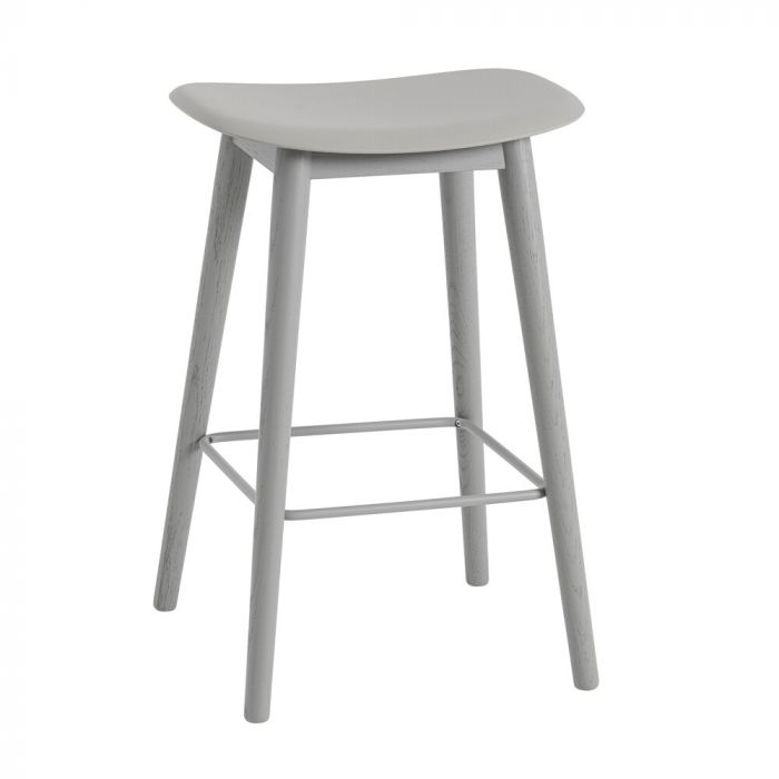 Muuto Fiber Recycled Bar / Counter Stool - Wood Base