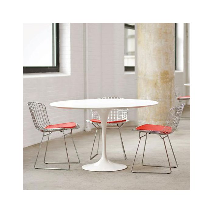 Knoll Bertoia Side Chair With Seat Pad, Replica White Bertoia Dining Chair