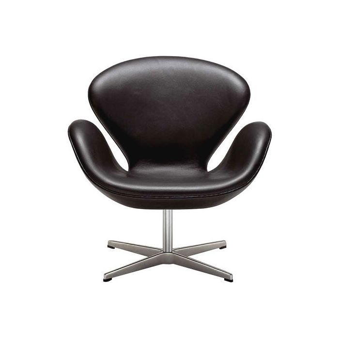 Arne Jacobsen Leather Swan Chair, White Leather Swan Chair