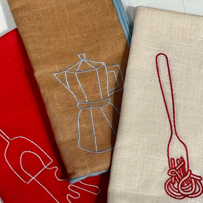 MAEGEN Linen Blend Napkins, Set of 2 - Coffee pot