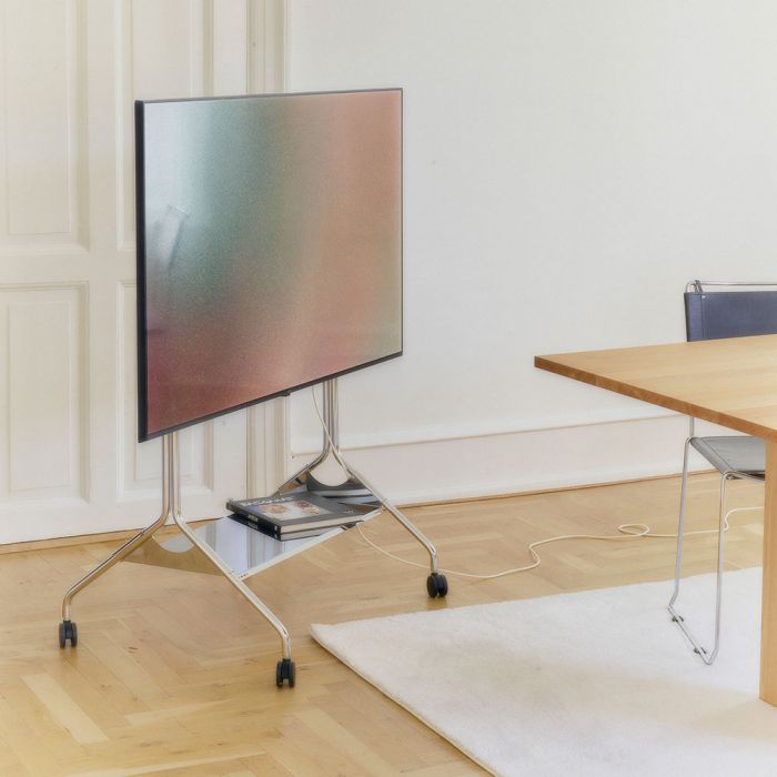 Pedestal Moon Tray Shelf - Chrome