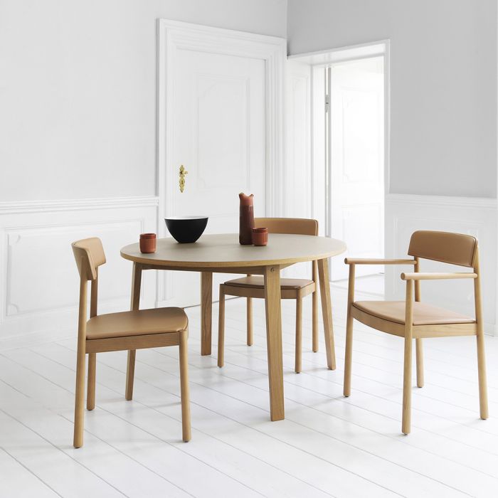 Oak slice top dining table