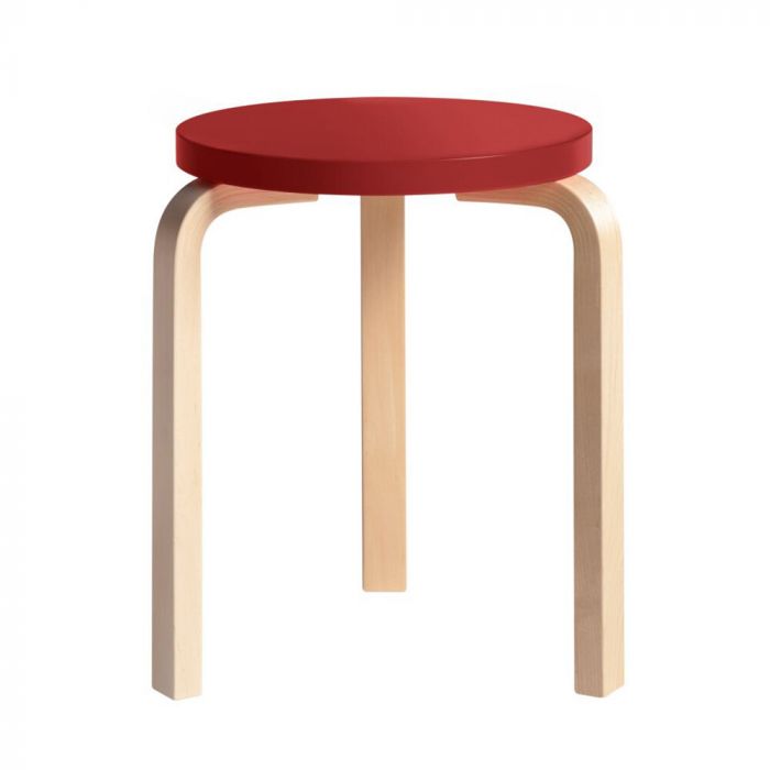 Artek Stool 60 - Red Lacquer