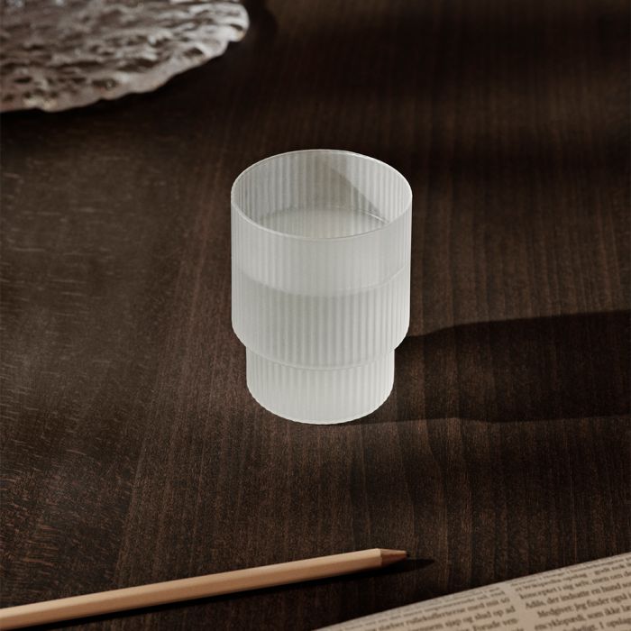 Ferm Living Set of 4 Ripple Frosted Short Glasses