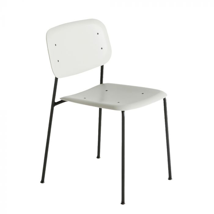 HAY Soft Edge 45 Chair - Soft Grey Seat, Black Frame