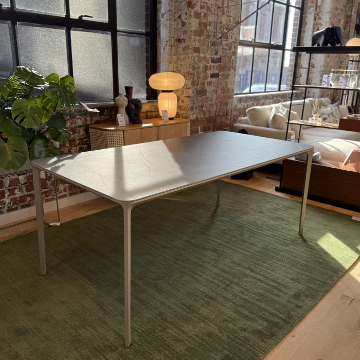 Sovet Slim Dining Table - 180x90cm - Clay Base / Stone Grey Ceramic Top