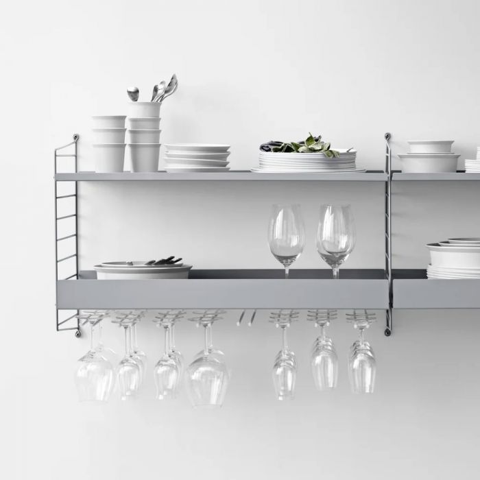 String  Shelving Hanger Rack 30cm, Grey, 2 Pack