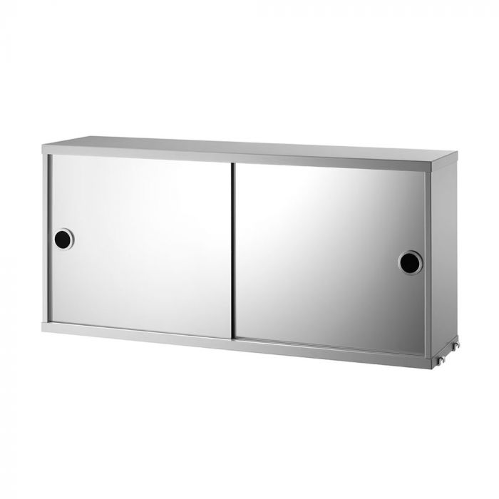 String Mirrored Cabinet, 78x20cm, Grey