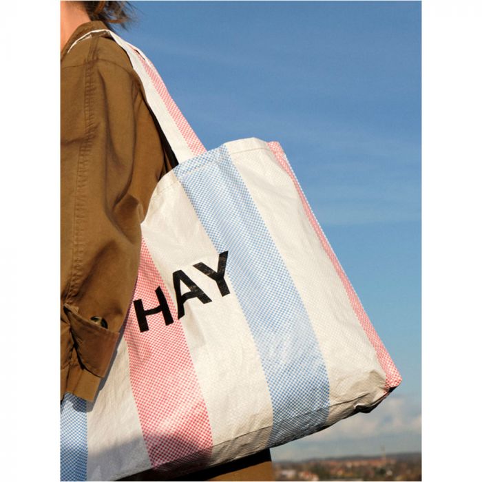 Hay Candy Stripe Shopper Medium Blue/Red/White