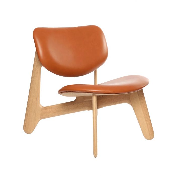 Tom Dixon Slab Lounge Chair - Natural/Cognac