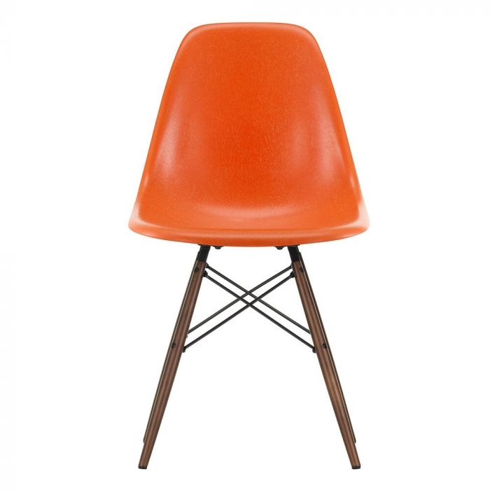 Vitra Eames DSW Fiberglass Chair, Red Orange