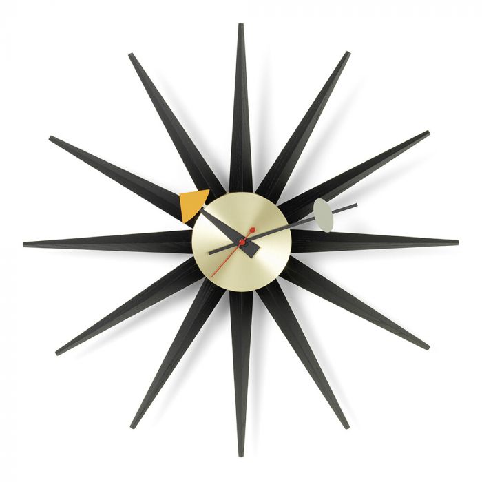 Vitra Sunburst Clock - Black & Brass
