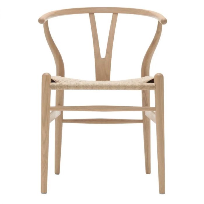 Carl Hansen & Son CH24 Wishbone Chair, White Oiled Oak, Natural Papercord