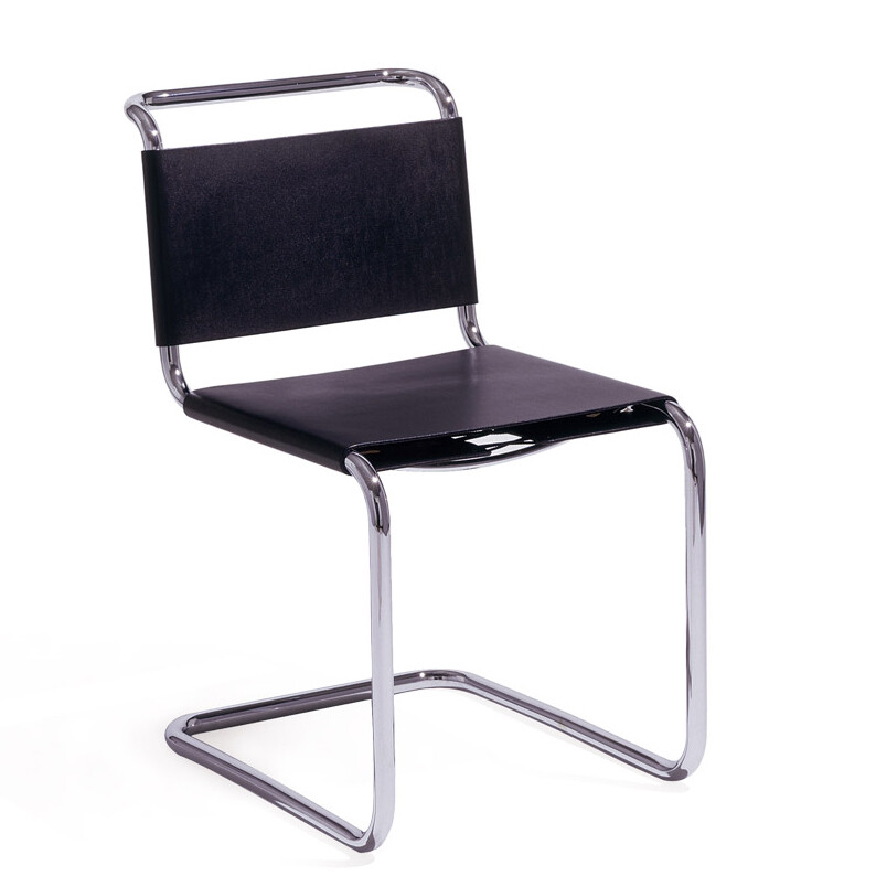 Knoll Spoleto Chair - Office Chair - Stretchy Leather Seat - Chromed Frame - Knoll Studio - Utility Design