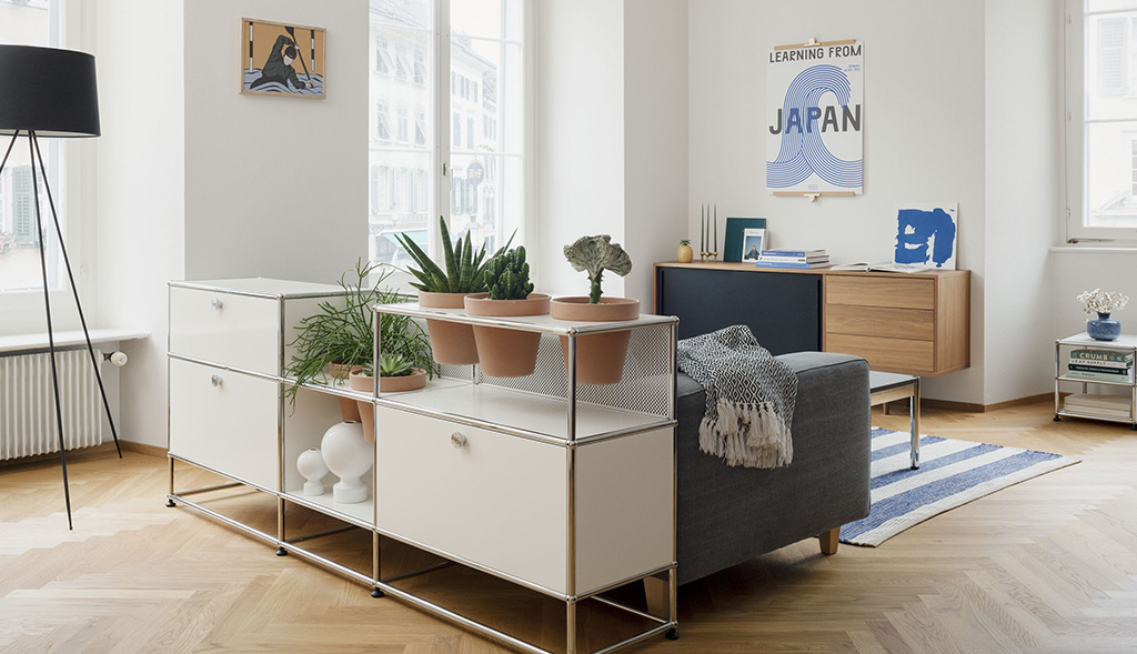 USM Haller Sideboard in pure white.