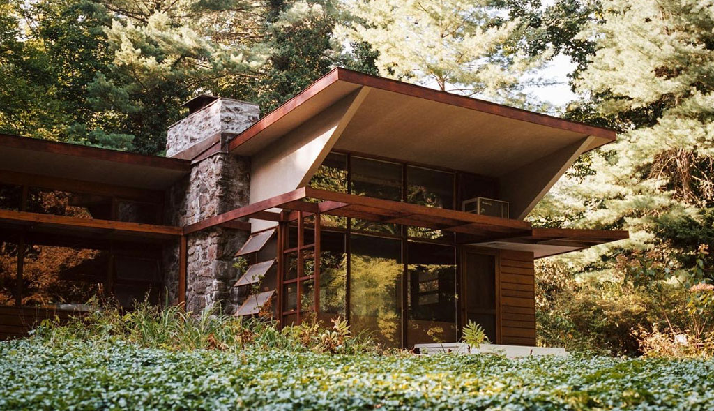 The 'Severance' location built by a Frank Lloyd Wright protégé